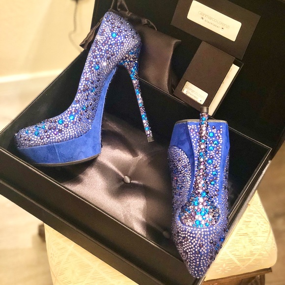 Gianmarco Lorenzi blue crystal heels 38 - Picture 3 of 16